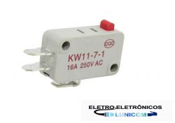 CHAVE MICRO SWITCH KW11-7-1 S/  HASTE NA/NF 16A/250V